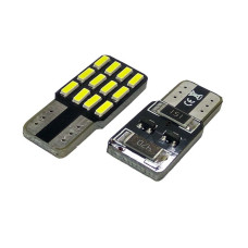 12V T10 (W5W) 12SMD 4014 драйвер односторонняя 150Lm БЕЛЫЙ