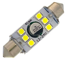 12-24V AC (C5W) 6SMD 3030 41мм UA БЕЛЫЙ