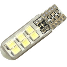 12V T10 (W5W) 12SMD 2835 обманка силикон 100Lm БЕЛЫЙ
