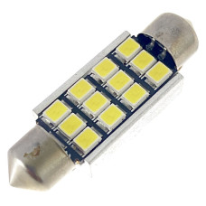 12V AC (C5W) 12SMD 2835 39мм обманка 200Lm БЕЛЫЙ